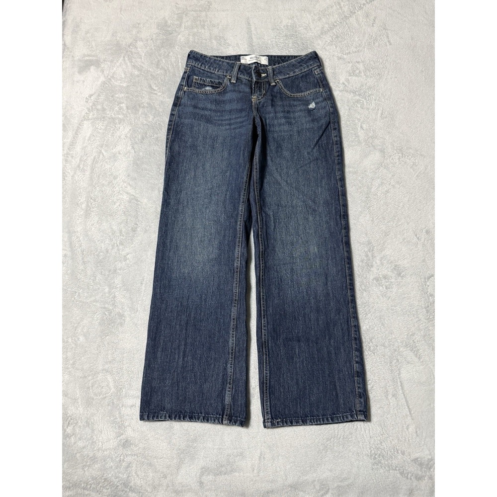 Hollister Womens 000 Short Ultra Low Rise Baggy Jeans Wide Leg Y2K Skater 25x28